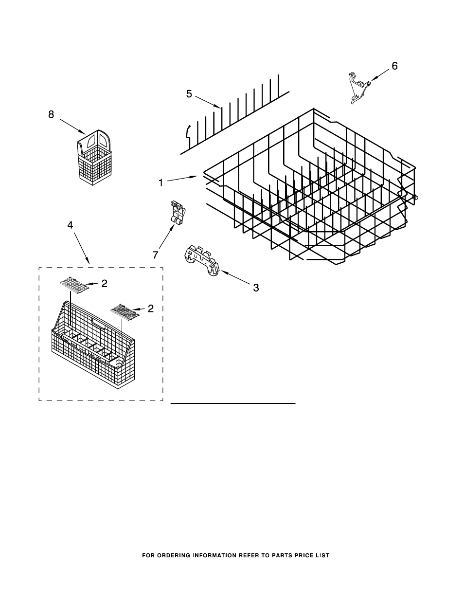 Lower rack, Lower rack parts | KITCHENAID KUDP01FLBL1 User Manual | Page 13 / 15