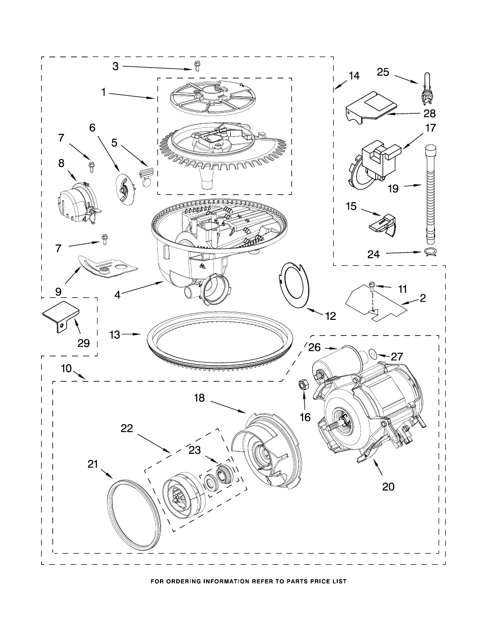 Pump and motor, Pump and motor parts | KITCHENAID KUDP01FLBL1 User Manual | Page 9 / 15