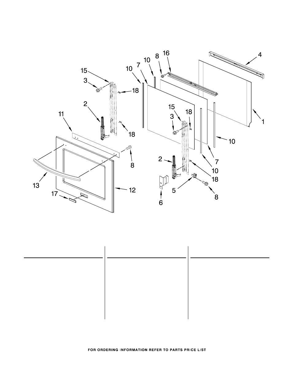 Oven door, Oven door parts | KITCHENAID KEBK206SBL02 User Manual | Page 4 / 7