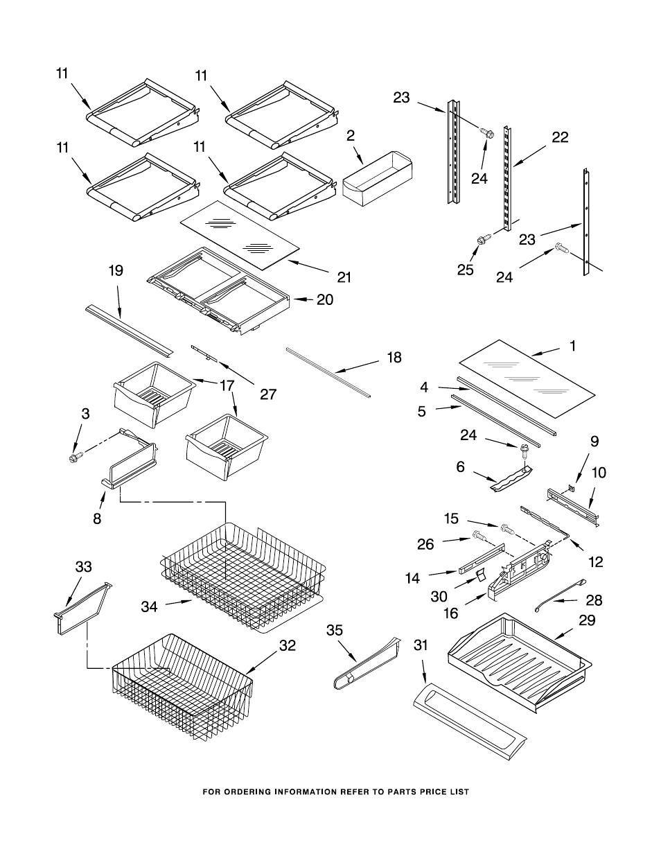 Shelf, Shelf parts | KITCHENAID KBFS20ETSS01 User Manual | Page 11 / 15