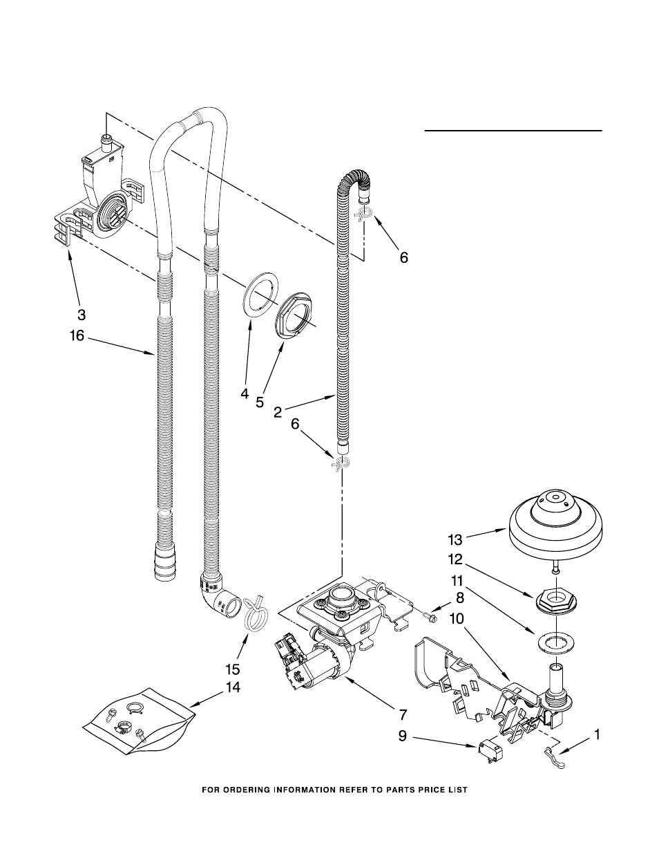 Fill, drain and overfill, Fill, drain and overfill parts, For model: kude70fvss0 (stainless) | KITCHENAID KUDE70FVSS0 User Manual | Page 4 / 15