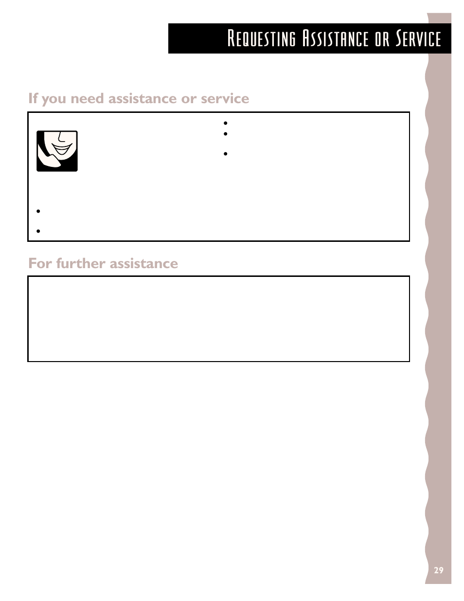 Assistance or service, Requesting assistance or service, If you need assistance or service | For further assistance | KITCHENAID KCMC155J User Manual | Page 29 / 64