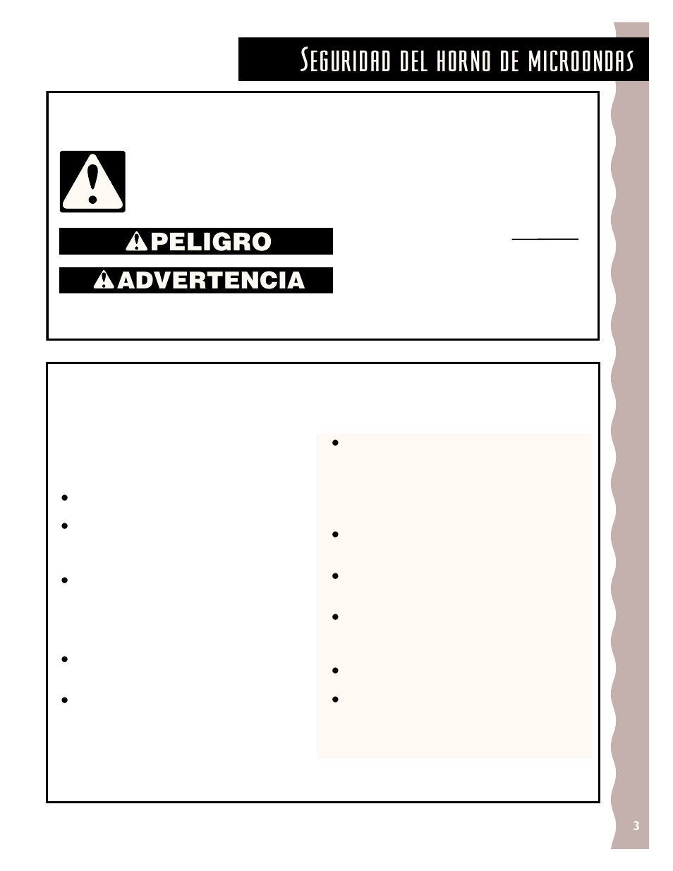 Seguridad del horno de microondas, Peligro, Advertencia | Instrucciones importantes de seguridad, Guarde estas instrucciones | KITCHENAID KCMC155J User Manual | Page 33 / 64