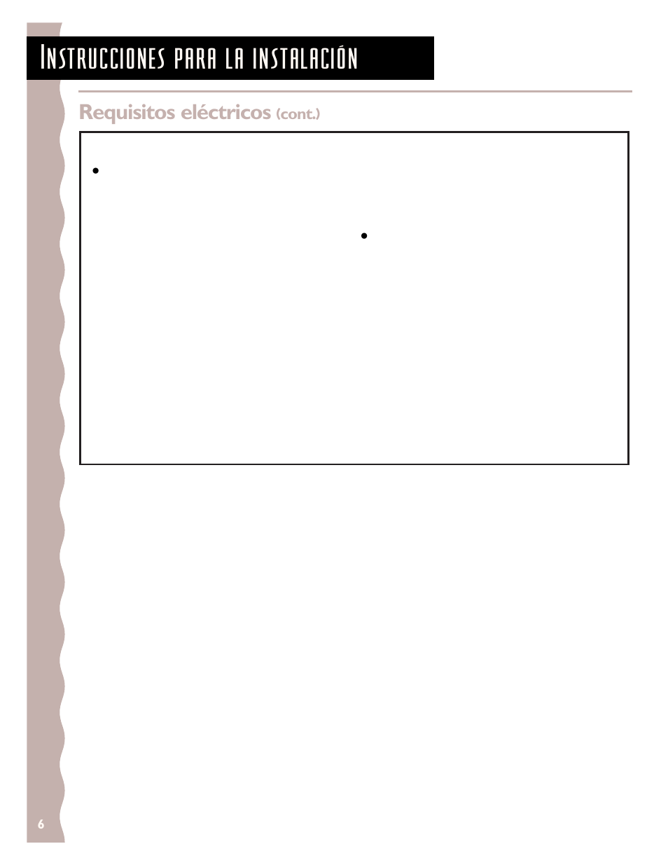 Instrucciones para la instalación, Requisitos eléctricos, Instrucciones para la conexión a tierra | Guarde estas instrucciones | KITCHENAID KCMC155J User Manual | Page 36 / 64