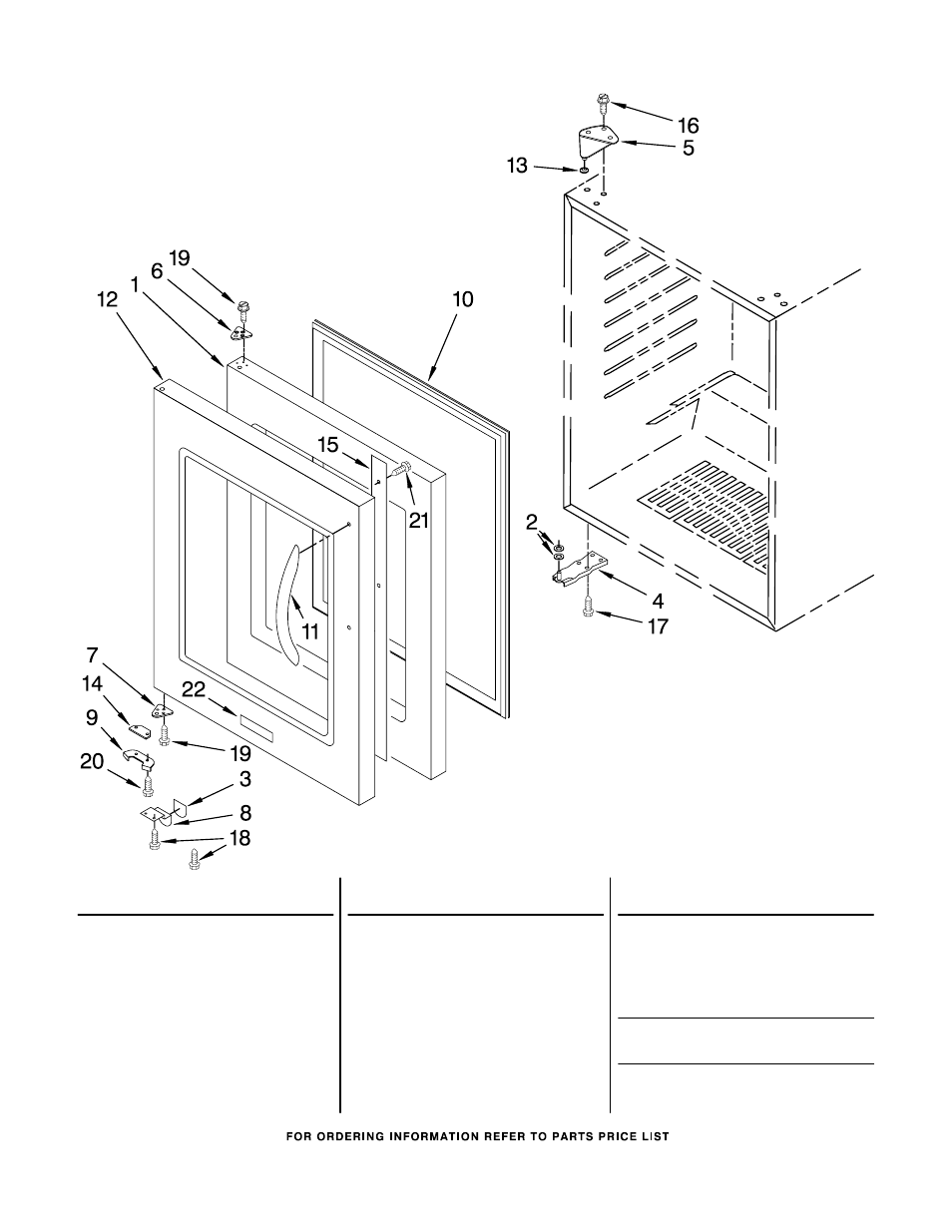 Door, Door parts | KITCHENAID KBCS24LSBS01 User Manual | Page 4 / 5