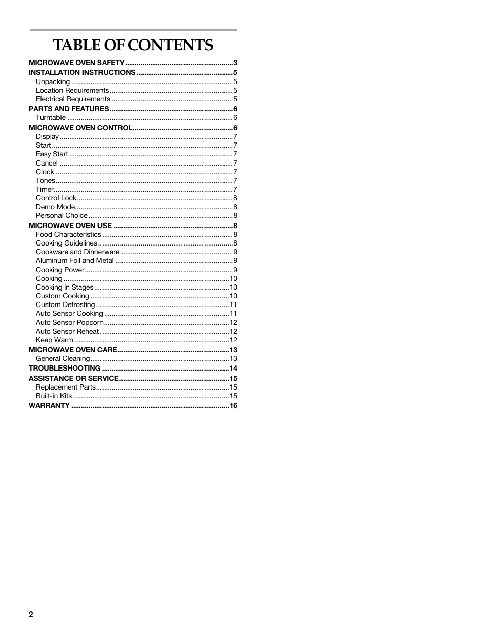 KITCHENAID KCMS1555R User Manual | Page 2 / 16