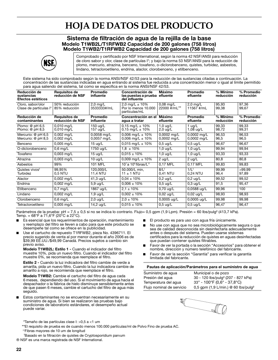 Hoja de datos del producto | KITCHENAID 2318583 User Manual | Page 22 / 36