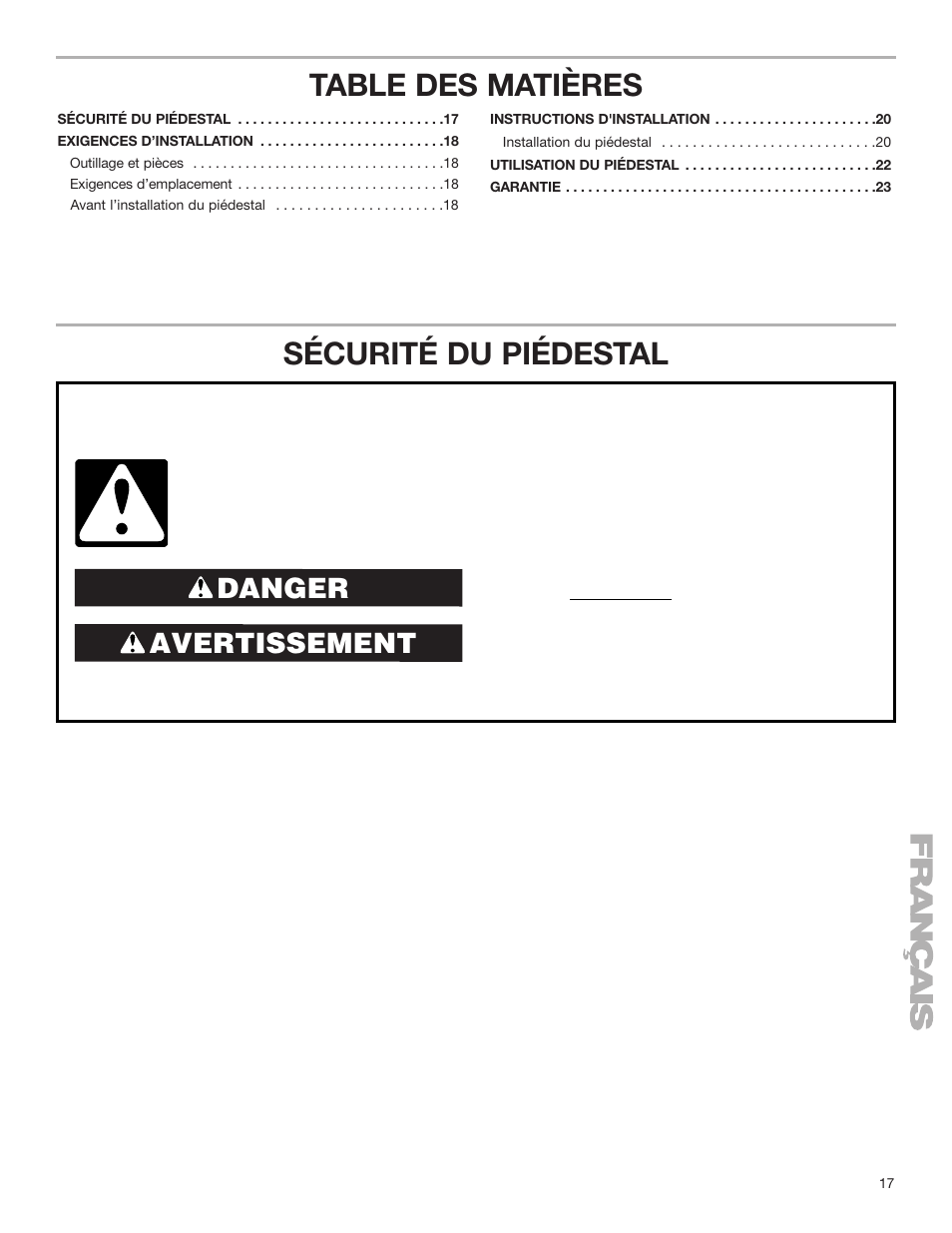 KITCHENAID 15.5" (39.4 cm) Washer/Dryer Pedestal User Manual | Page 17 / 24