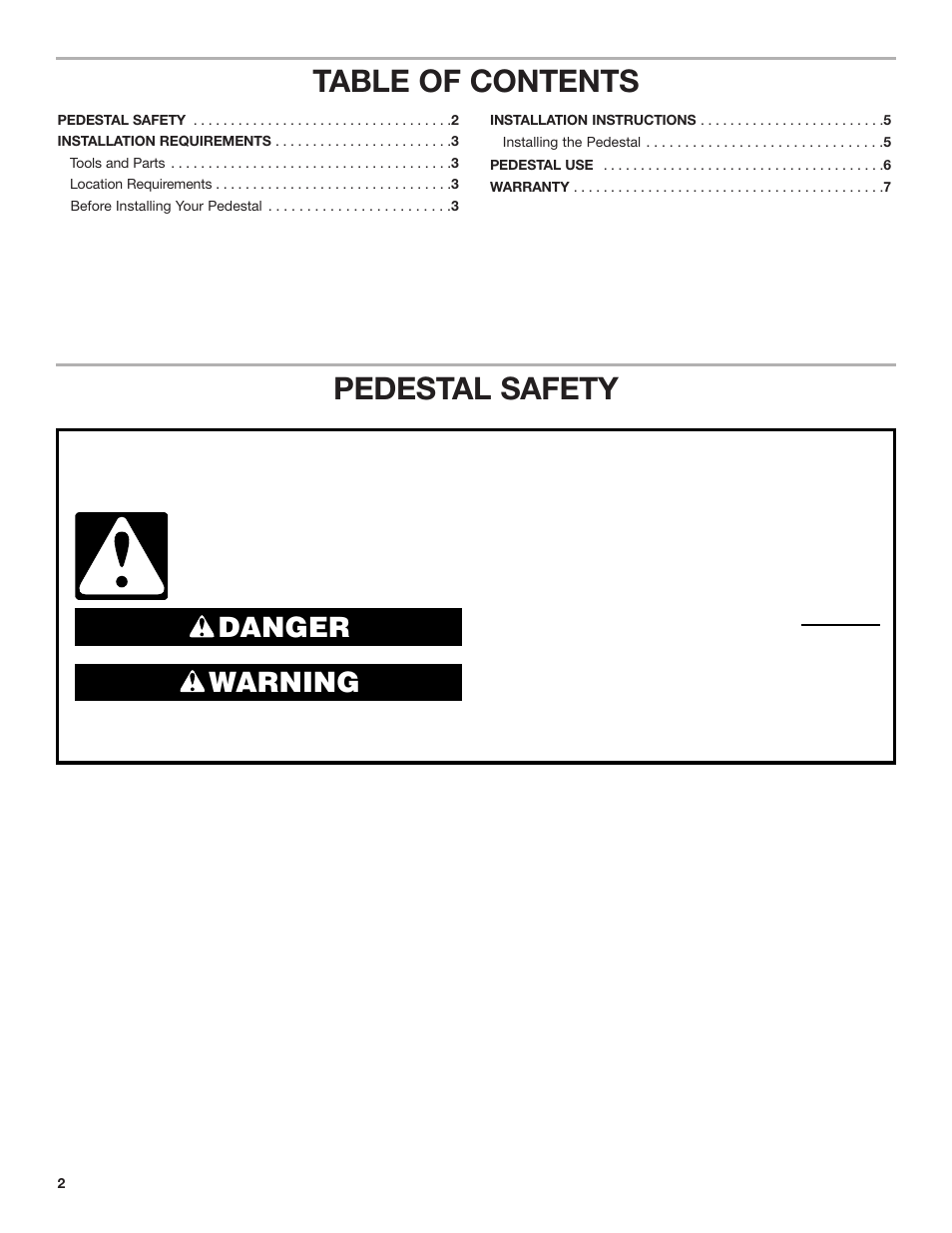 KITCHENAID 15.5" (39.4 cm) Washer/Dryer Pedestal User Manual | Page 2 / 24