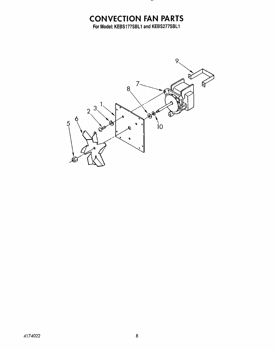 Convection fan | KITCHENAID KEBS177SBL0 User Manual | Page 13 / 22