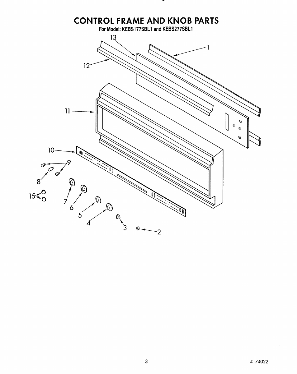 Control frame and knob | KITCHENAID KEBS177SBL0 User Manual | Page 4 / 22