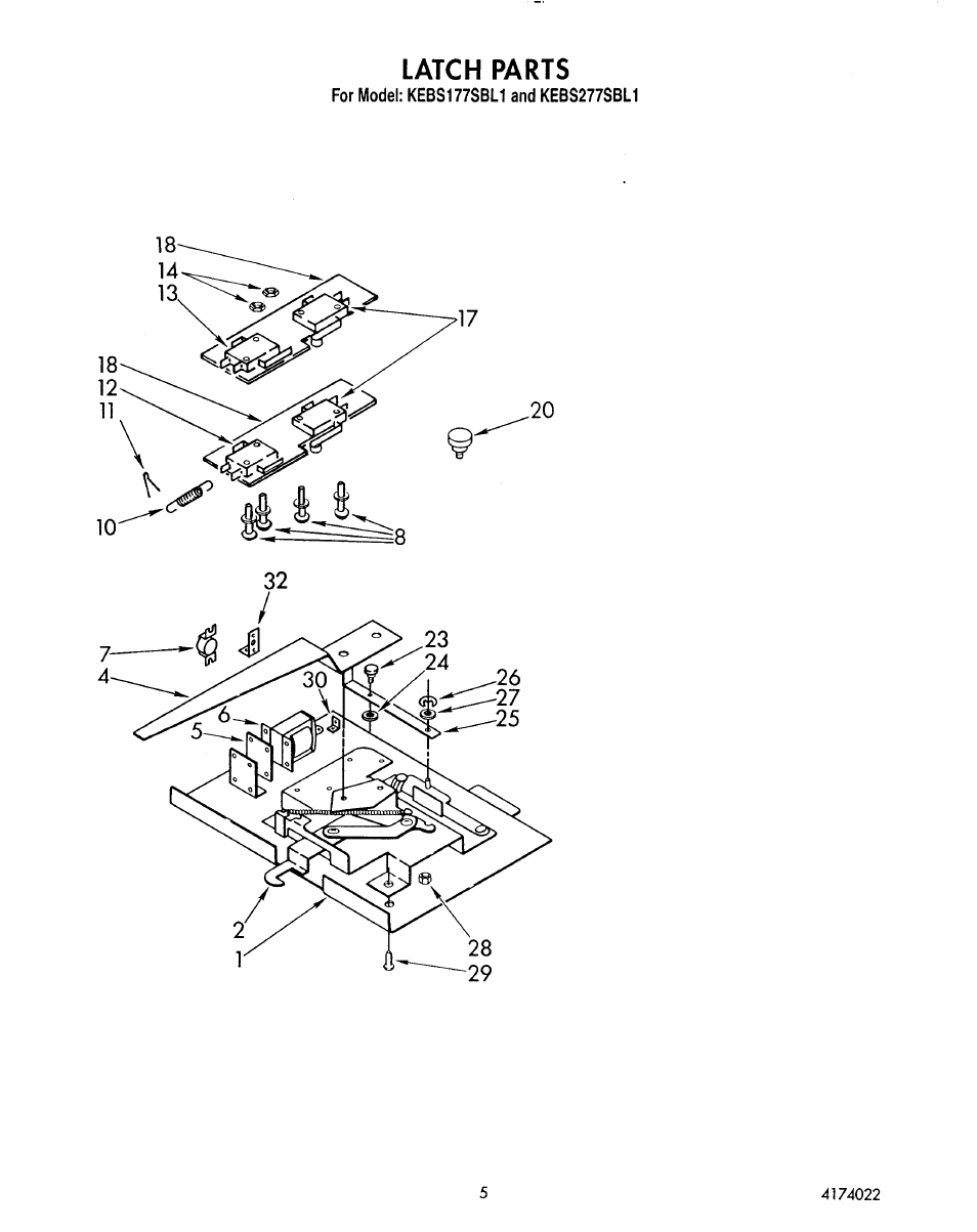 Latch | KITCHENAID KEBS177SBL0 User Manual | Page 8 / 22