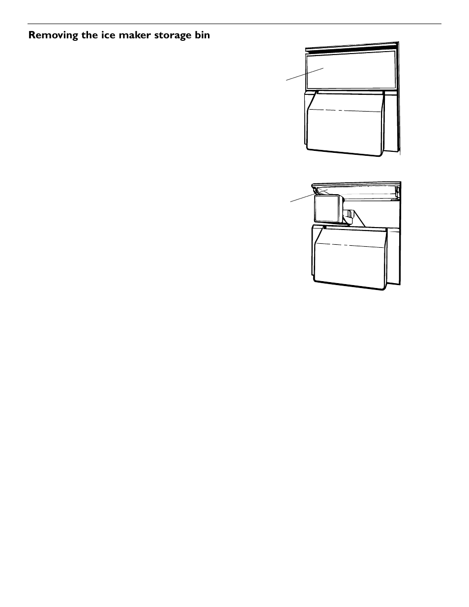 Removing the ice maker storage bin | KITCHENAID 2209477 User Manual | Page 12 / 96