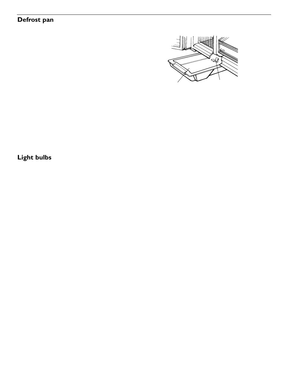 Defrost pan, Light bulbs | KITCHENAID 2209477 User Manual | Page 17 / 96
