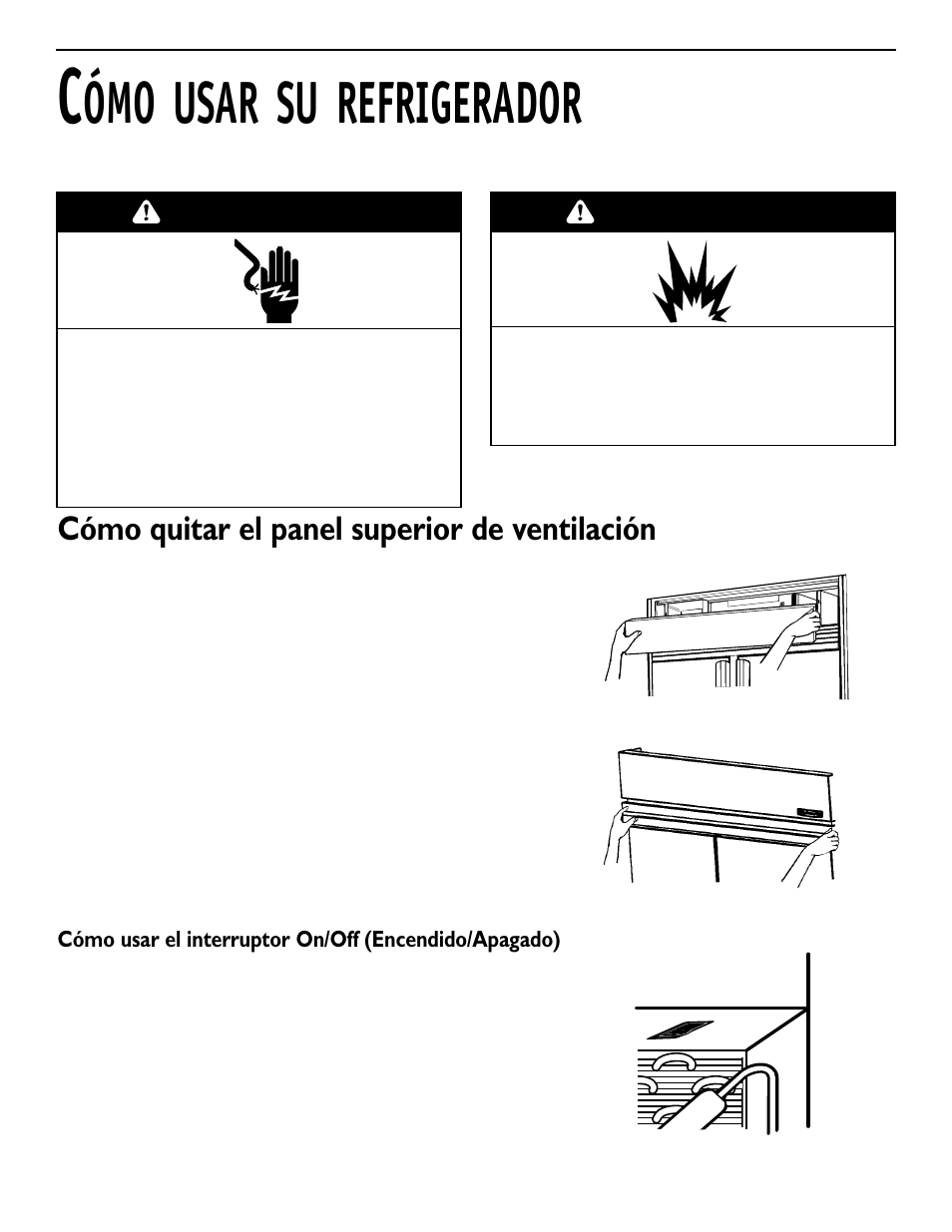 Ómo usar su refrigerador, Cómo quitar el panel superior de ventilación, Advertencia | KITCHENAID 2209477 User Manual | Page 69 / 96