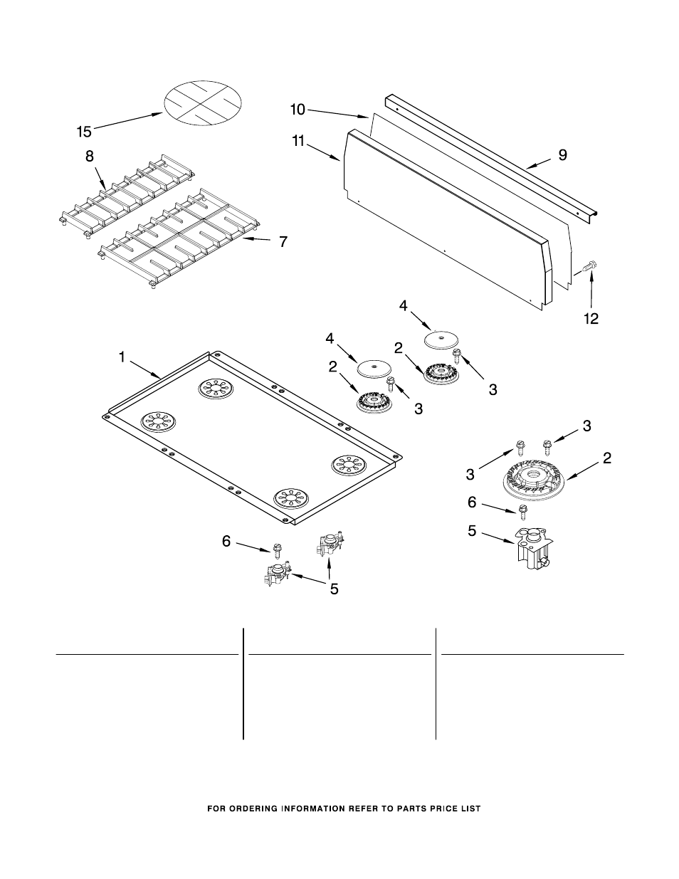 Cooktop, Cooktop parts | KITCHENAID KDRP407HSS3 User Manual | Page 7 / 10