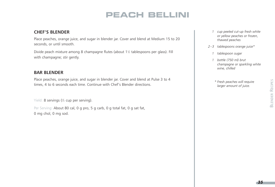 Peach bellini | KITCHENAID PROLINE KPCB148 User Manual | Page 36 / 78