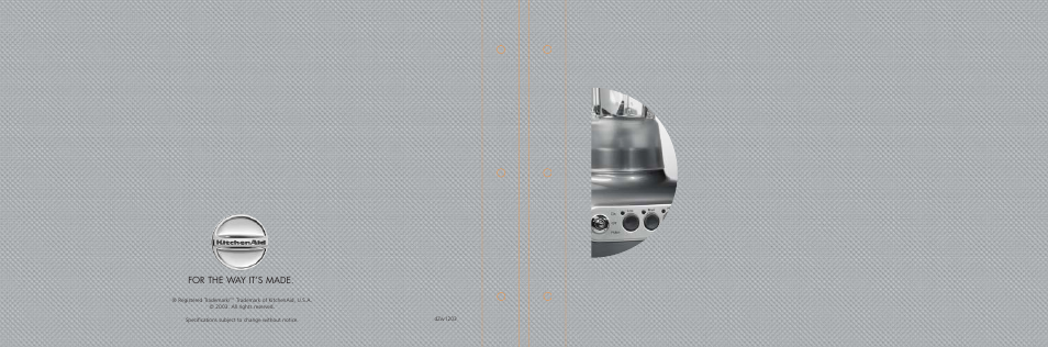 For the way it’s made | KITCHENAID PROLINE KPCB148 User Manual | Page 78 / 78