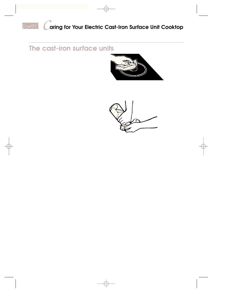 The cast-iron surface units | KITCHENAID KKECT025 User Manual | Page 14 / 36