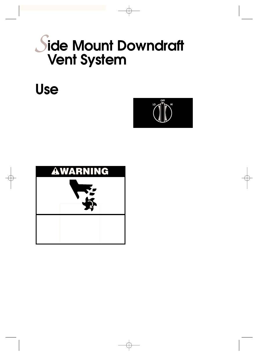 Side mount downdraft vent system, Ide mount downdraft vent system, Warning | KITCHENAID KKECT025 User Manual | Page 31 / 36