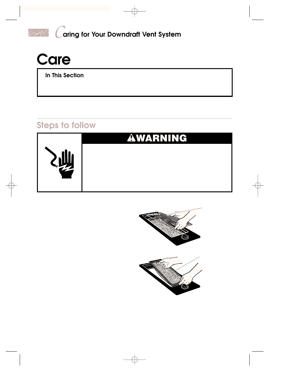 Care, Wwarning, Steps to follow | KITCHENAID KKECT025 User Manual | Page 32 / 36