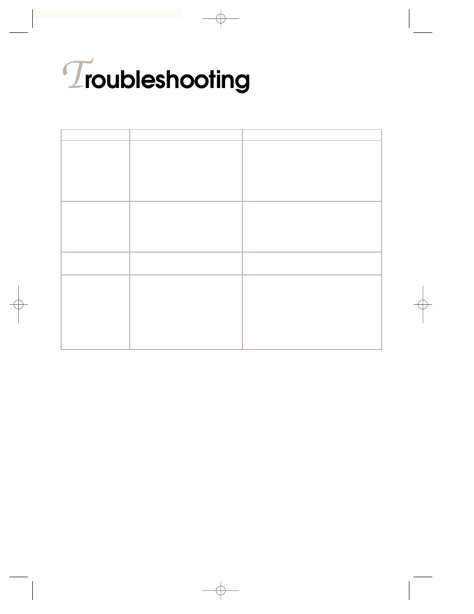 Troubleshooting, Roubleshooting | KITCHENAID KKECT025 User Manual | Page 34 / 36