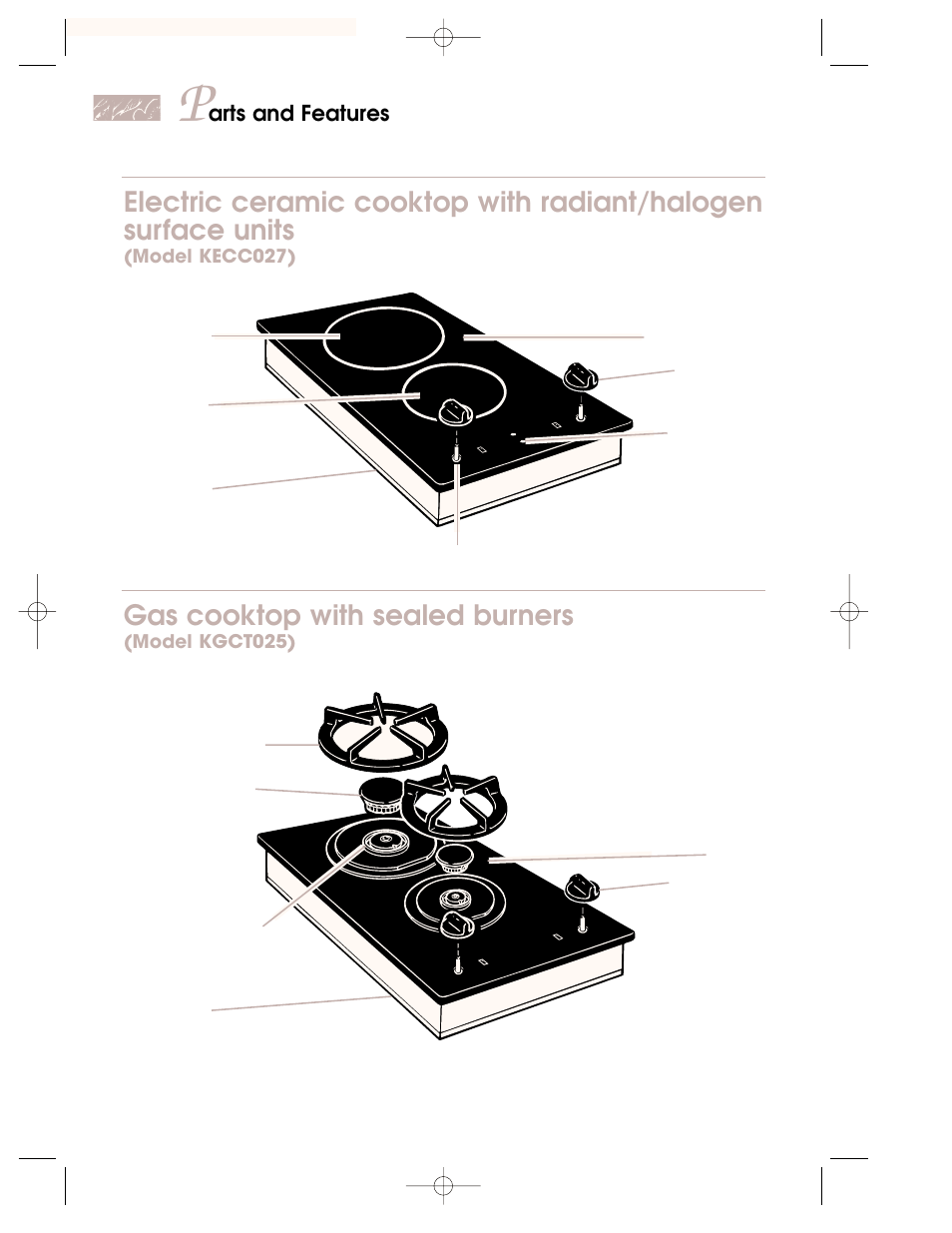 Gas cooktop with sealed burners | KITCHENAID KKECT025 User Manual | Page 8 / 36