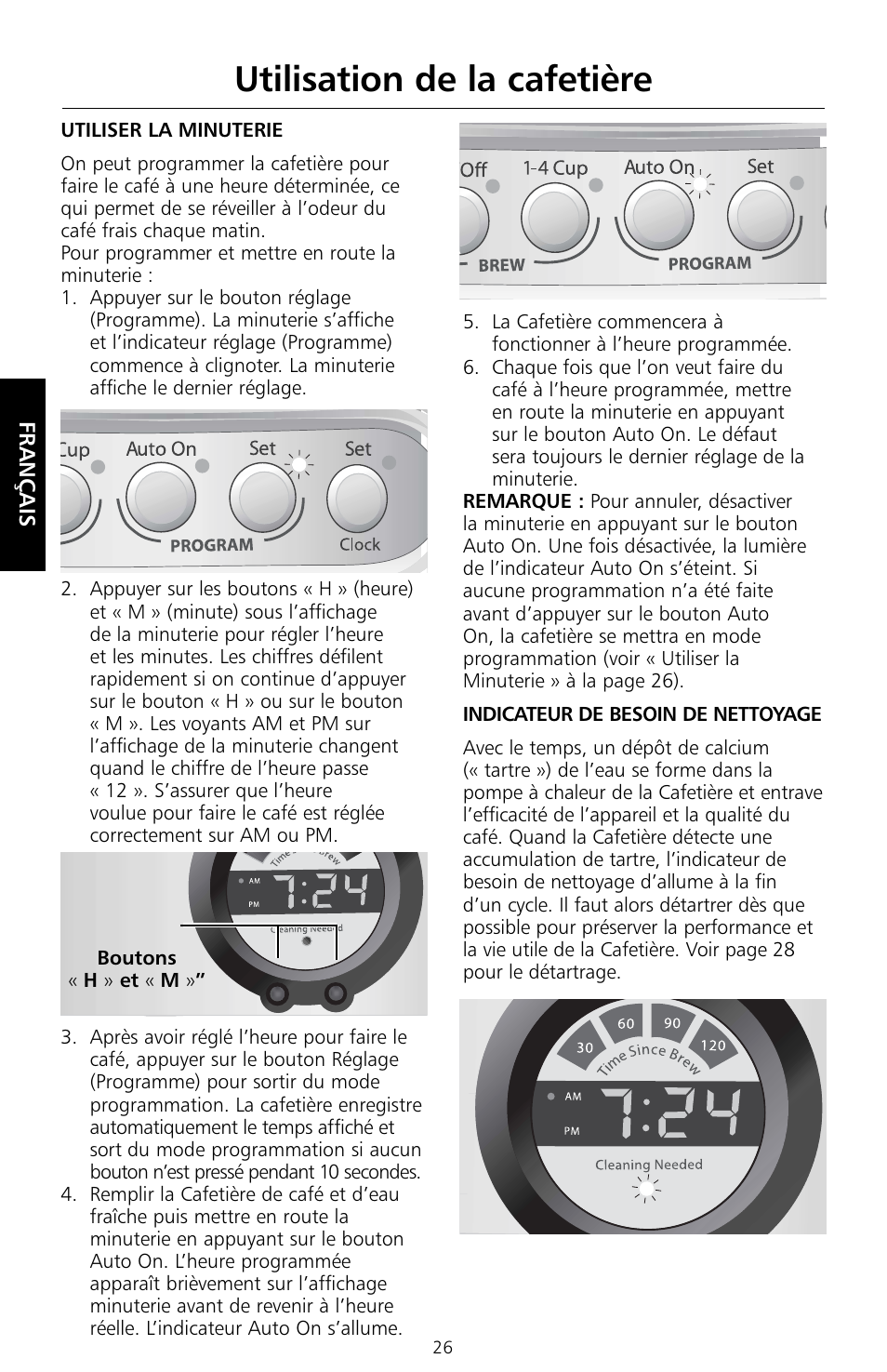 Utilisation de la cafetière | KITCHENAID KCM534 User Manual | Page 28 / 52