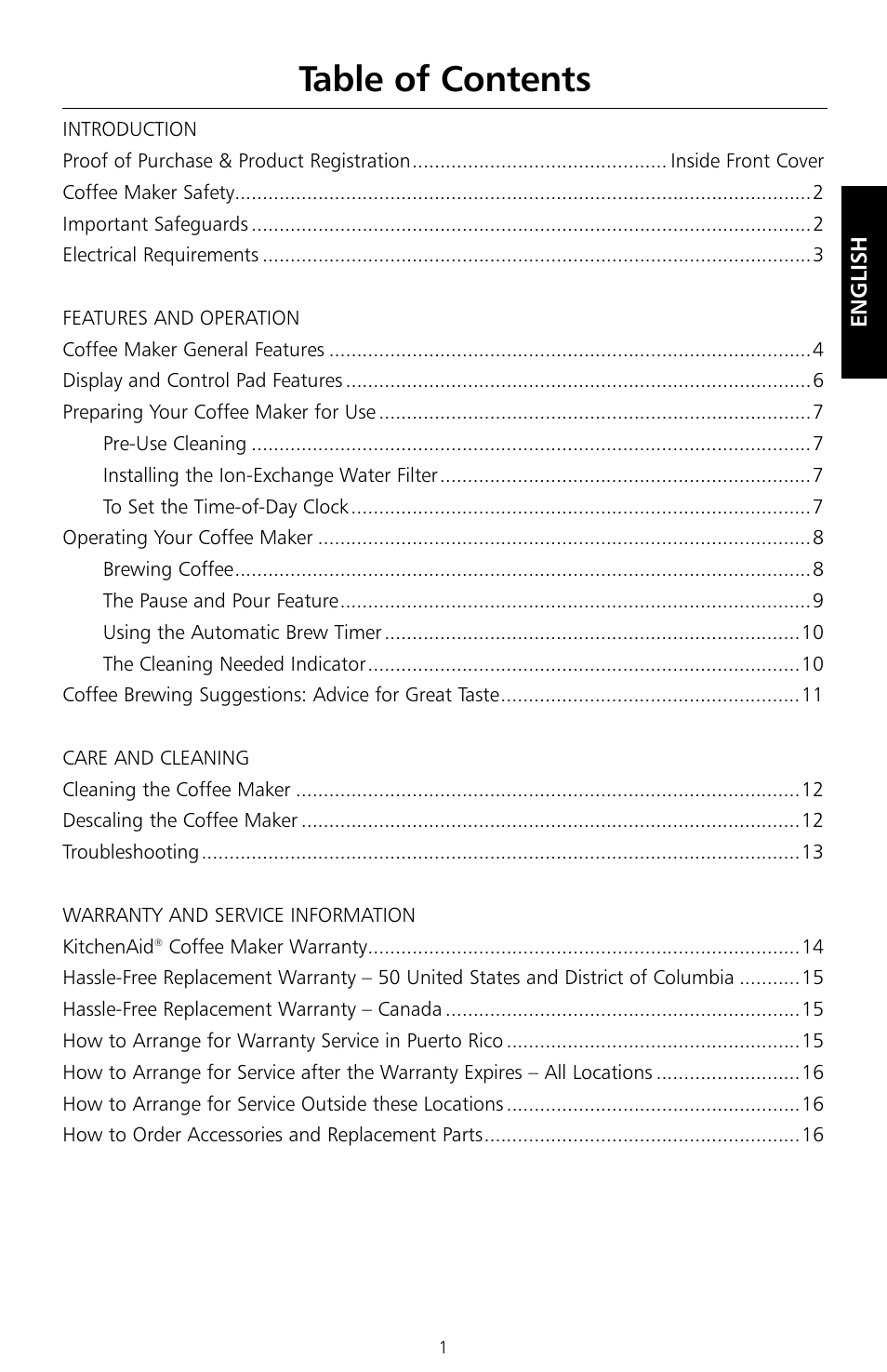 KITCHENAID KCM534 User Manual | Page 3 / 52