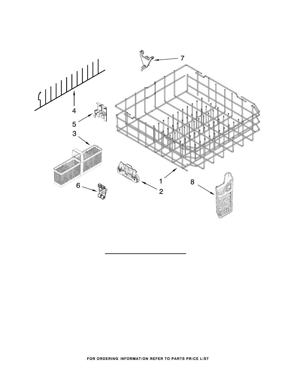 Lower rack, Lower rack parts | KITCHENAID KUDE48FXBL0 User Manual | Page 13 / 14