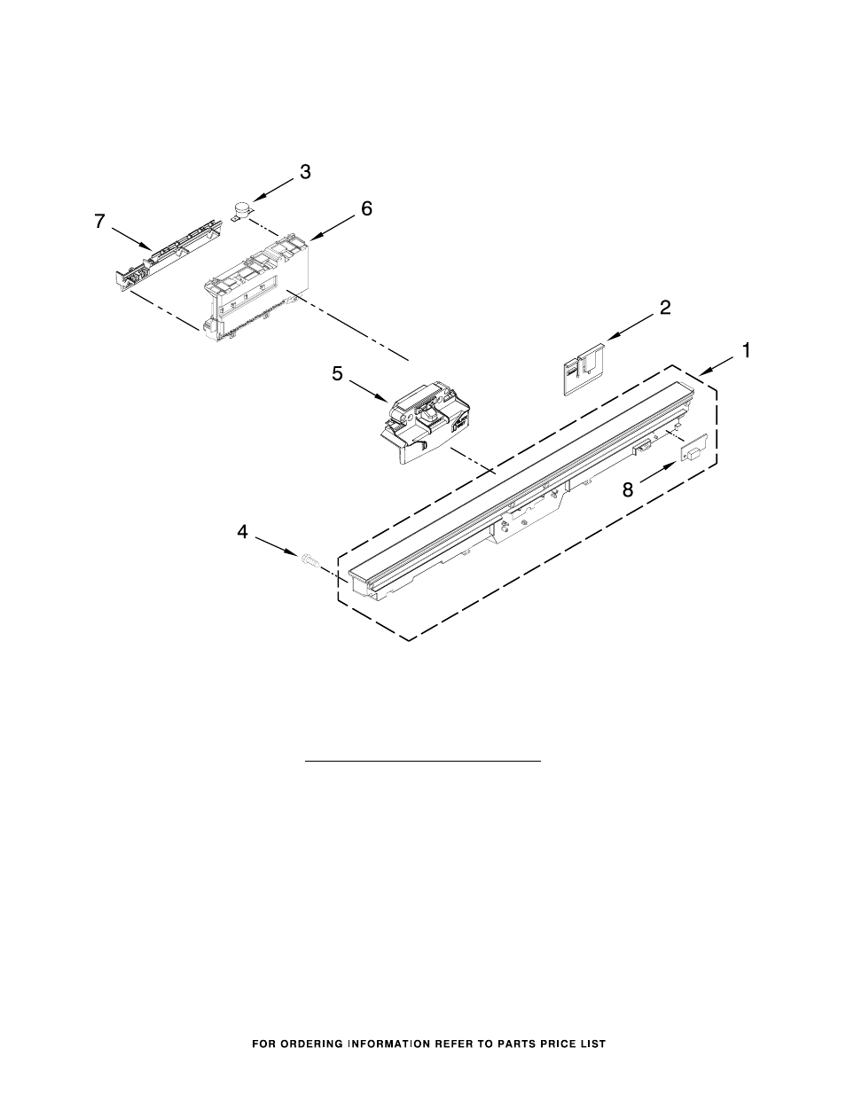 Control panel and latch, Control panel and latch parts | KITCHENAID KUDE48FXBL0 User Manual | Page 2 / 14