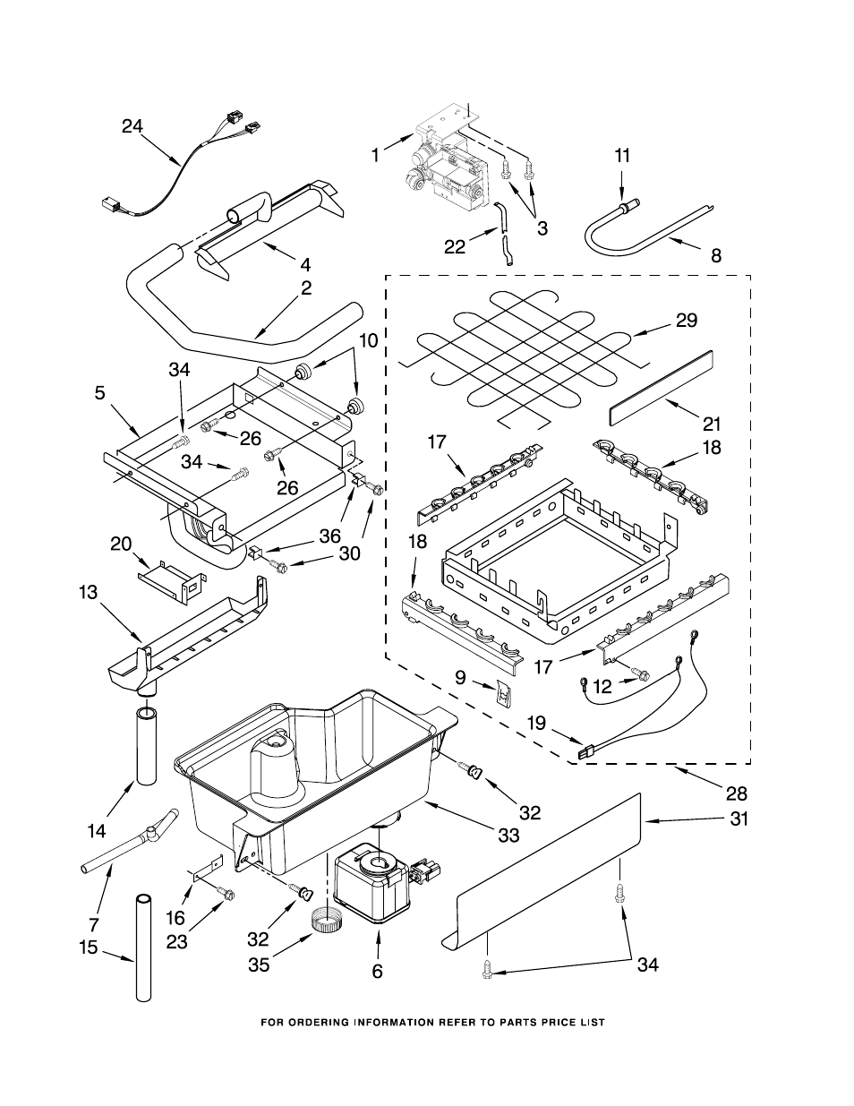Evaporator, ice cutter grid and water, Evaporator, ice cutter grid and water parts | KITCHENAID KUIC18NNTS2 User Manual | Page 3 / 9