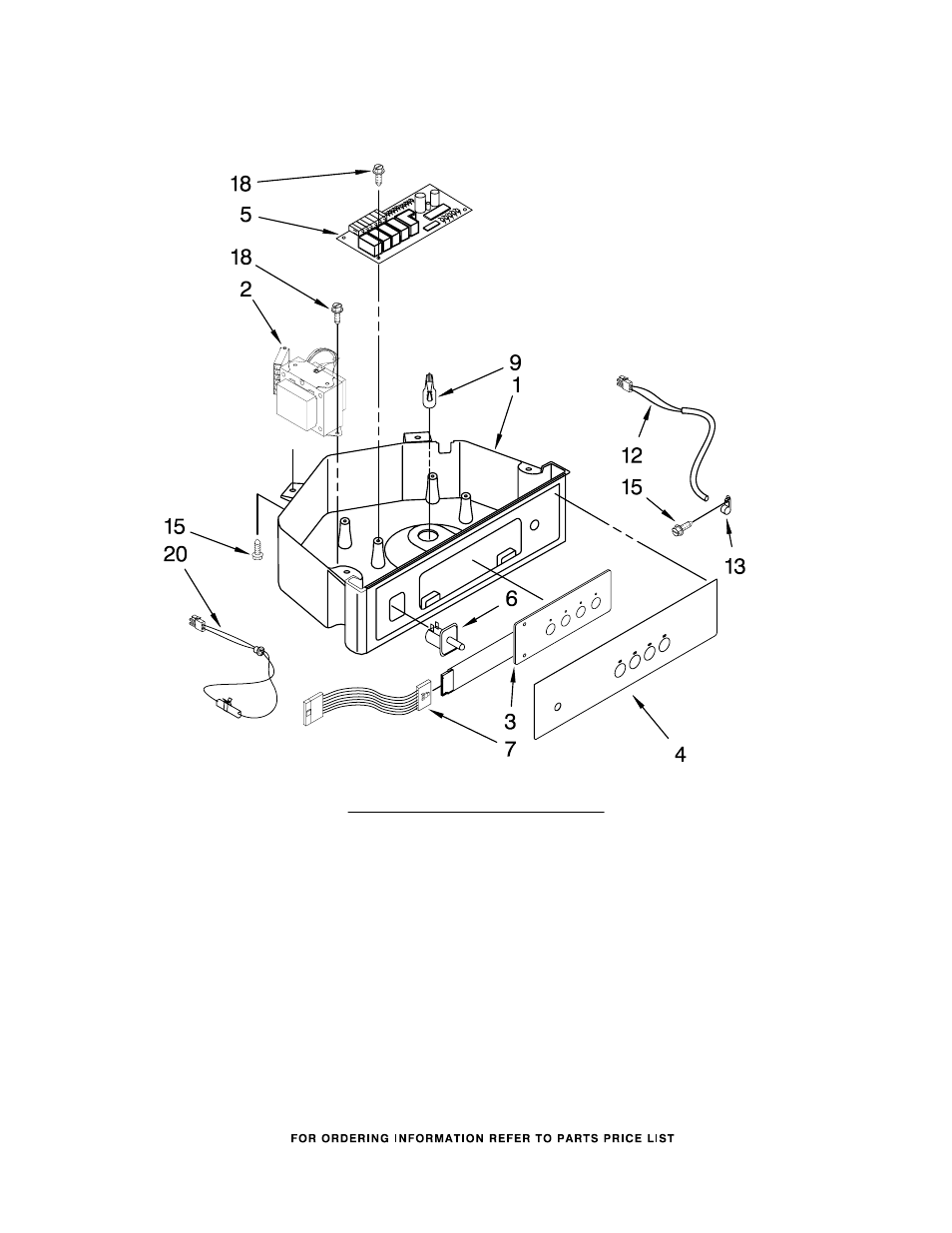 Control panel, Control panel parts, For models: kuic18nnts2 (stainless steel) | KITCHENAID KUIC18NNTS2 User Manual | Page 6 / 9