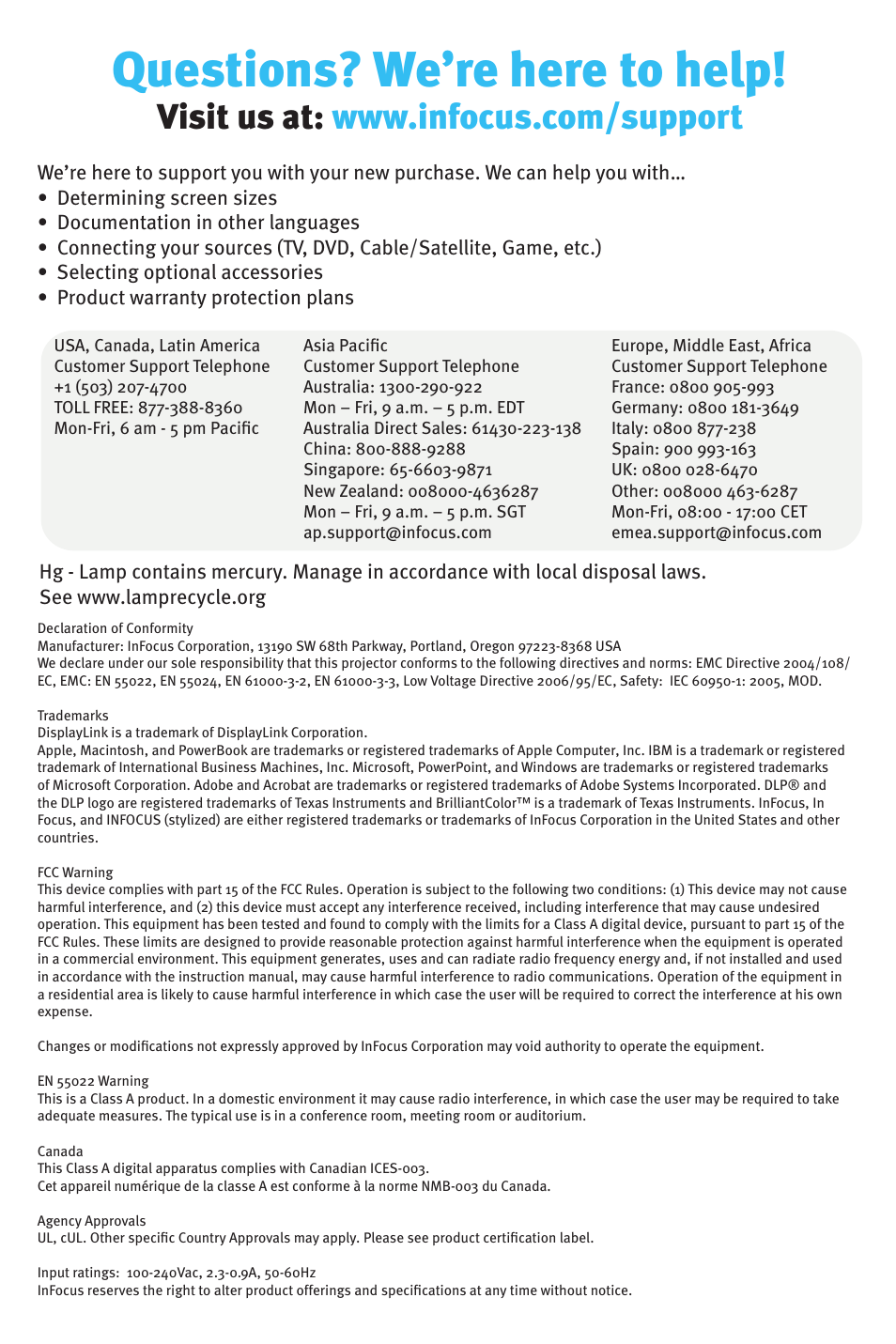 Questions? we’re here to help | KITCHENAID W1100 User Manual | Page 8 / 8