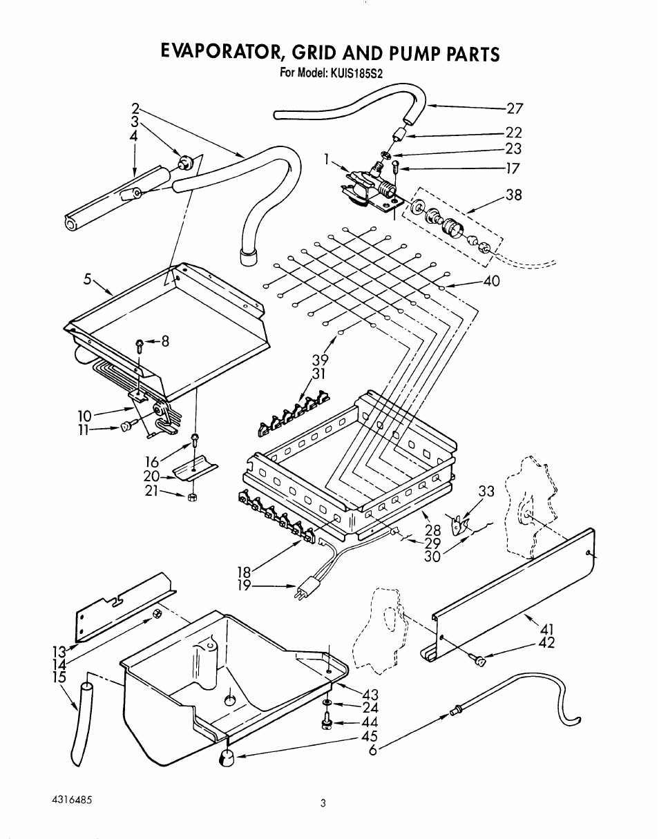 Evaporator, grid and pump | KITCHENAID KUIS185S2 User Manual | Page 4 / 13