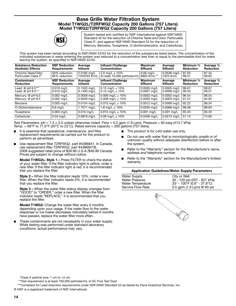 Base grille water filtration system | KITCHENAID W10206413A User Manual | Page 14 / 49