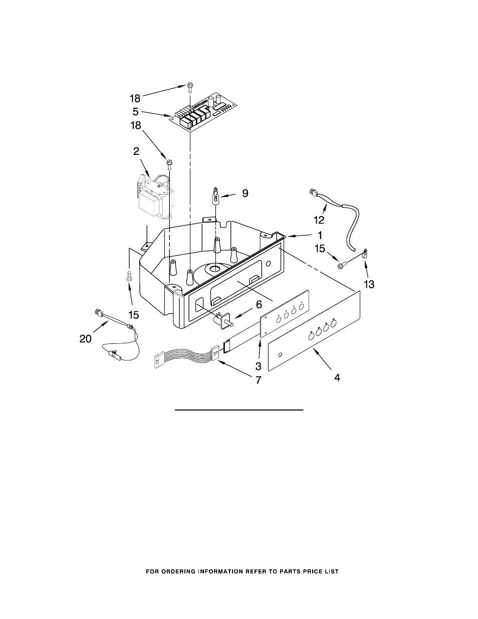Control panel, Control panel parts, For models: kuic18pnts1 (stainless steel) | KITCHENAID KUIC18PNTS1 User Manual | Page 6 / 9