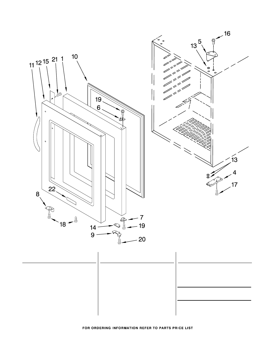 Door, Door parts | KITCHENAID KBCS24RSBS00 User Manual | Page 4 / 5