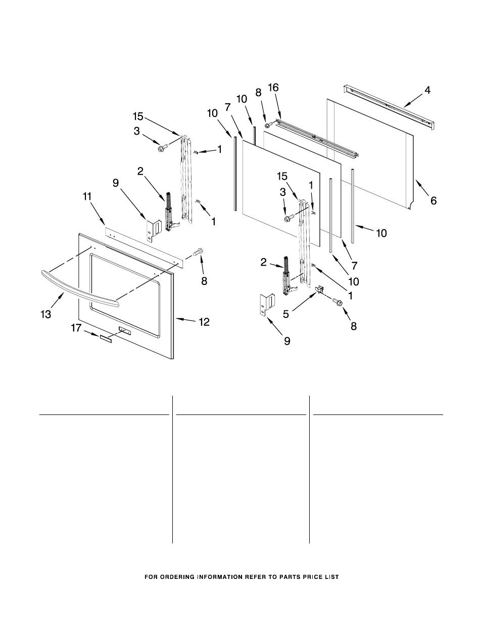 Oven door, Oven door parts | KITCHENAID KEBK276SBL04 User Manual | Page 4 / 7