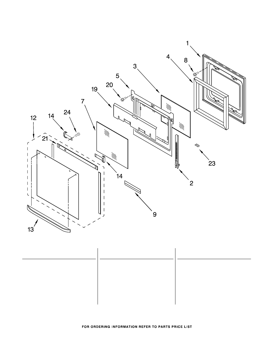 Oven door, Oven door parts, For model: kdrp407hss4 (stainless steel) | KITCHENAID KDRP407HSS User Manual | Page 3 / 10