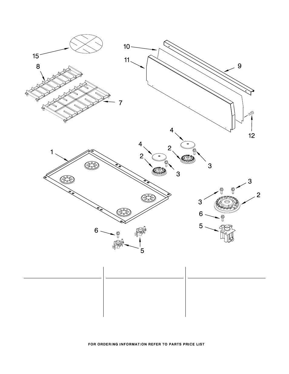 Cooktop, Cooktop parts, For model: kdrp407hss4 (stainless steel) | KITCHENAID KDRP407HSS User Manual | Page 7 / 10