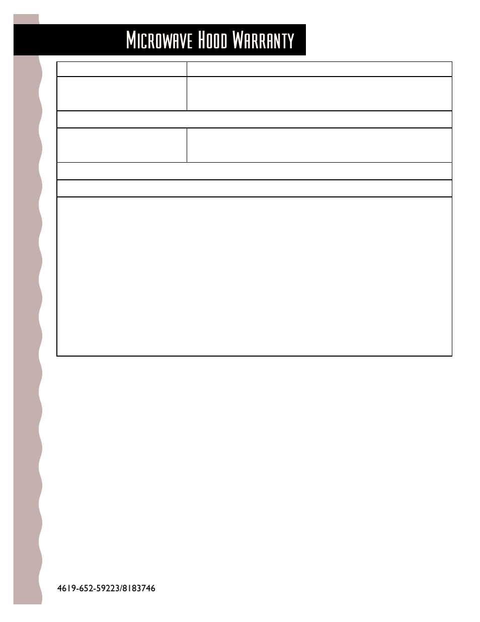 Warranty, Microwave hood warranty | KITCHENAID KHMS147H User Manual | Page 28 / 28