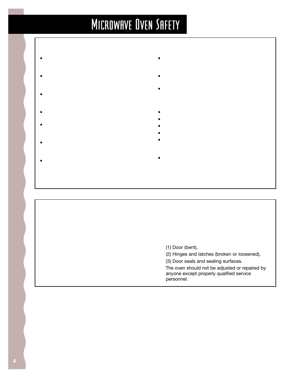 Microwave oven safety | KITCHENAID KHMS147H User Manual | Page 4 / 28