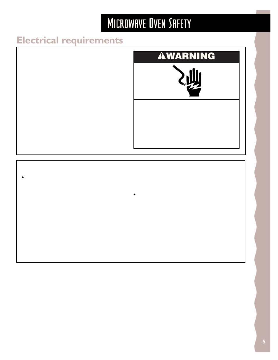 Microwave oven safety, Electrical requirements, Wwarning | Grounding instructions | KITCHENAID KHMS147H User Manual | Page 5 / 28