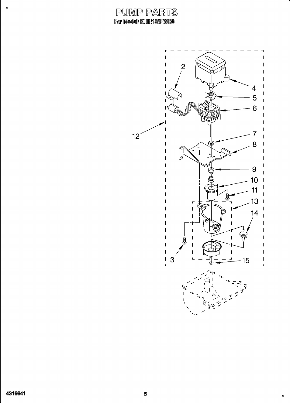Pump | KITCHENAID KUIS185EWH0 User Manual | Page 6 / 11