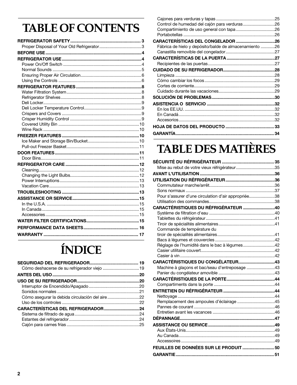 KITCHENAID 2215851A User Manual | Page 2 / 51