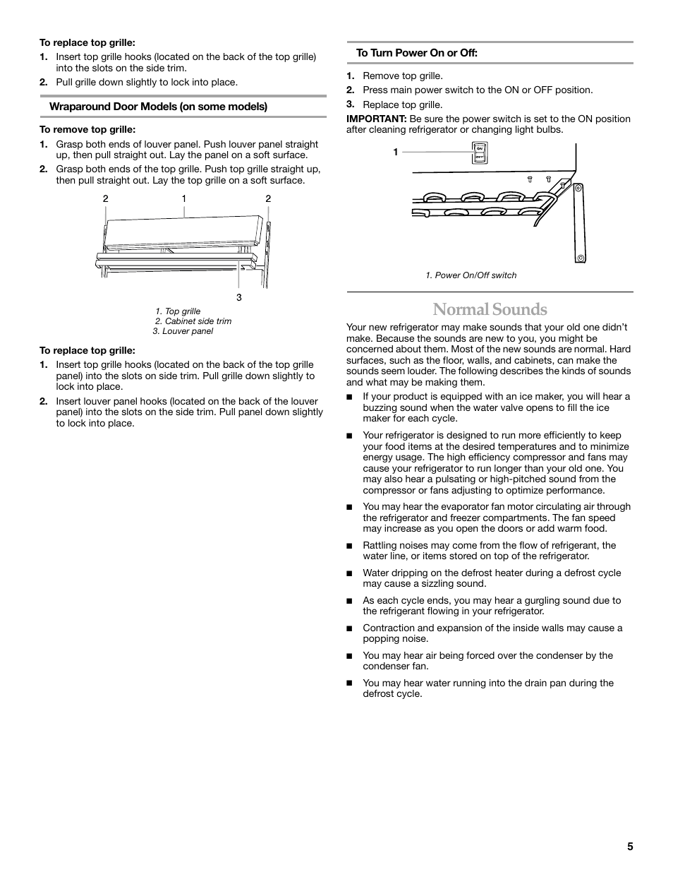 Normal sounds | KITCHENAID 2215851A User Manual | Page 5 / 51