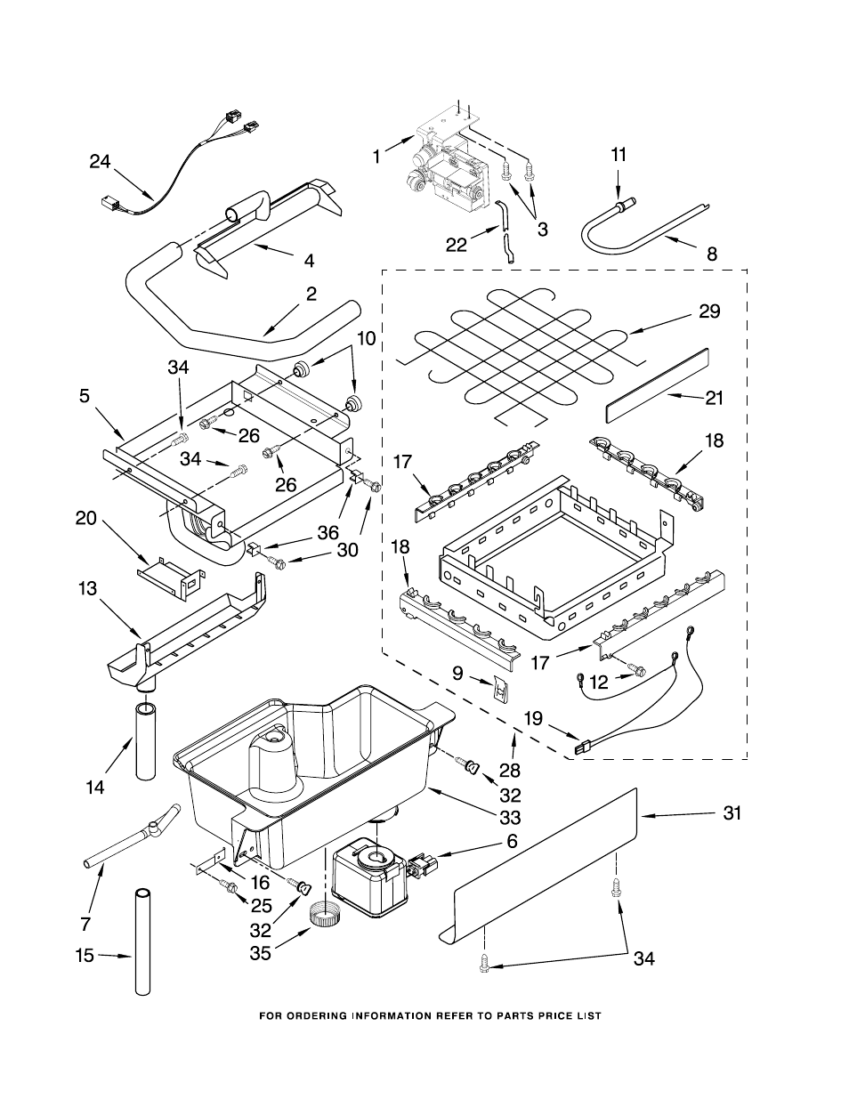 Evaporator, ice cutter grid and water, Evaporator, ice cutter grid and water parts | KITCHENAID KUIC18PNTS2 User Manual | Page 3 / 9