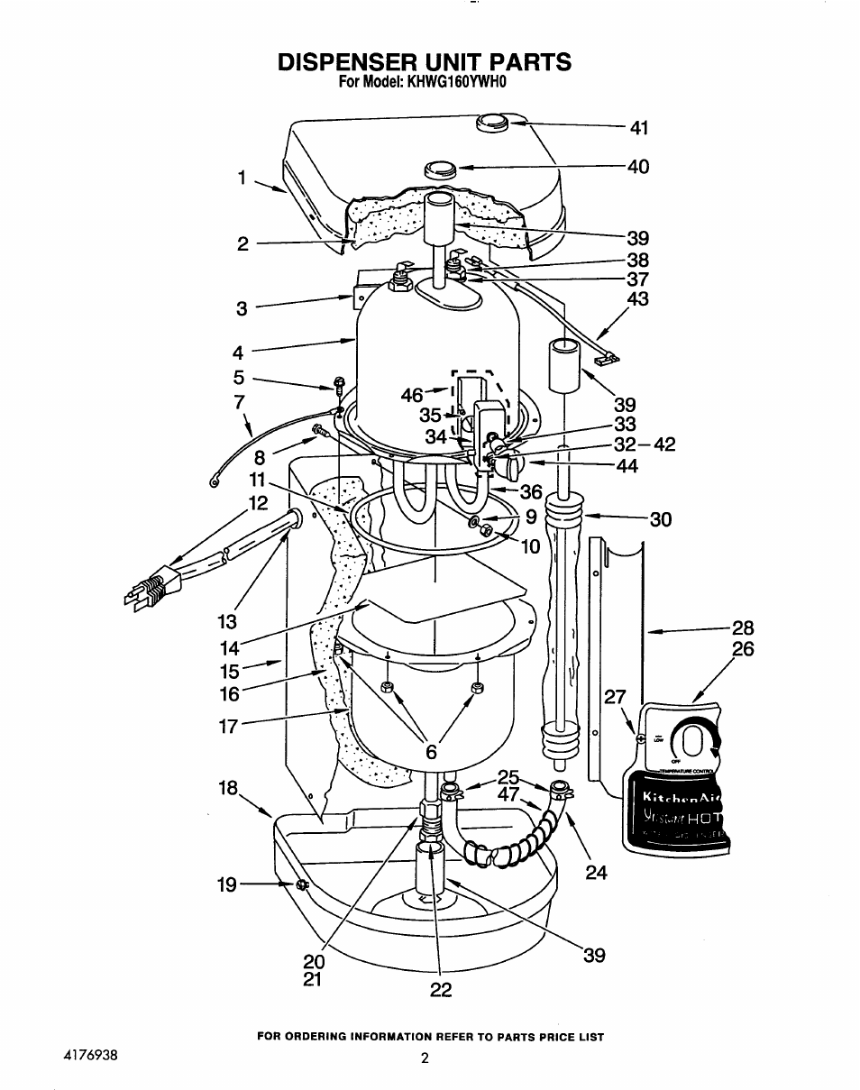 Dispenser unit | KITCHENAID KHWG160YWHO User Manual | Page 2 / 5