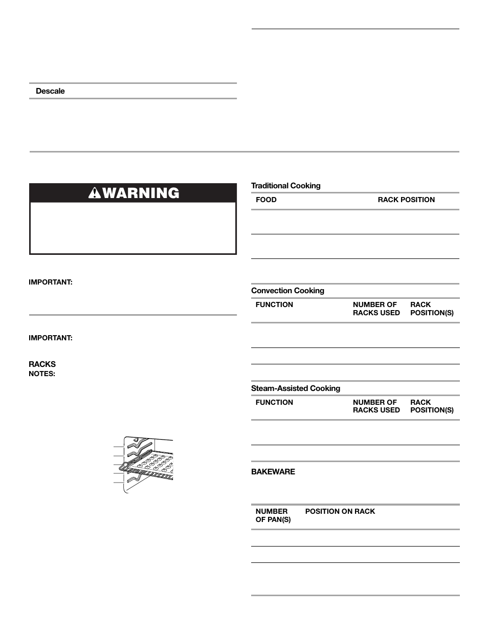 Oven use, Warning, Oven timer | Positioning racks and bakeware | KITCHENAID 9761936 User Manual | Page 12 / 36